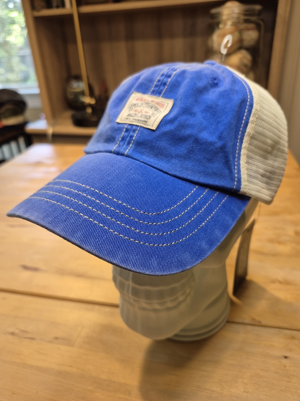 Ralph Lauren Blue and White Mesh-Back Baseball Cap